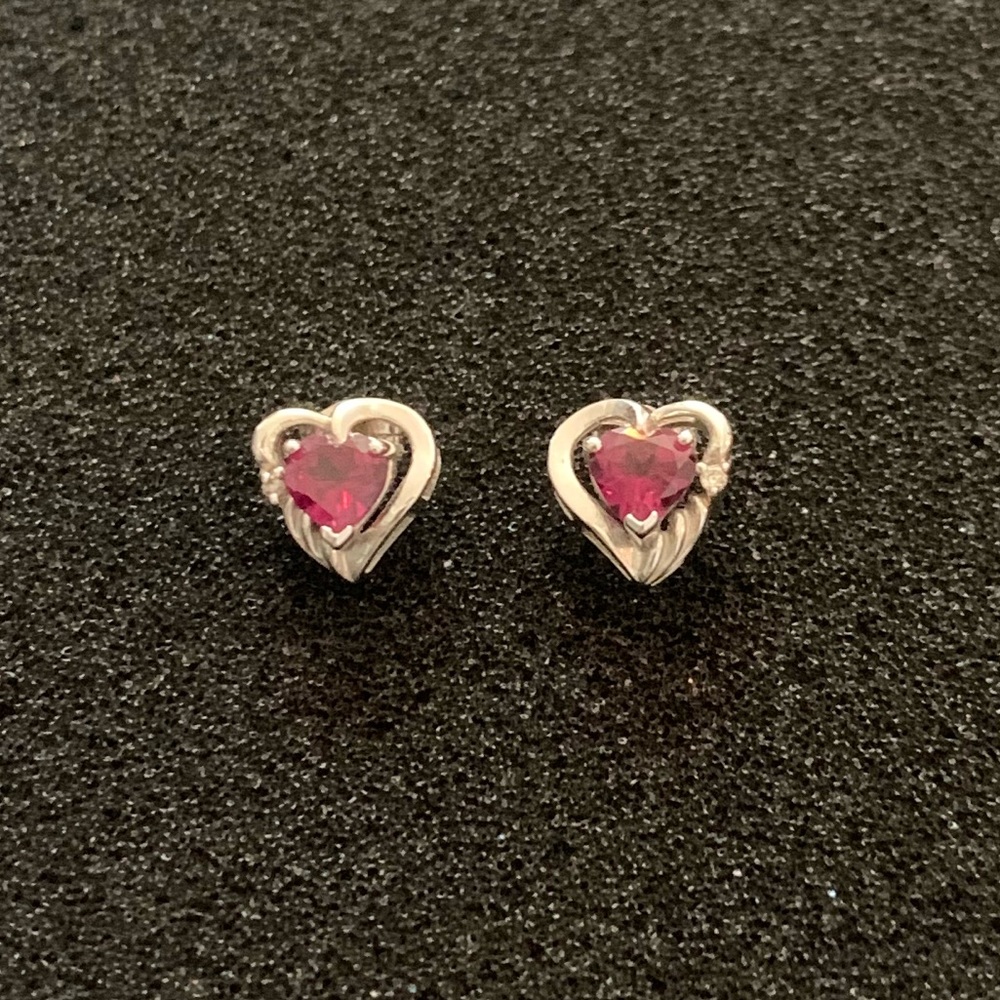 10k White Gold & Rhodolite Garnet Earrings